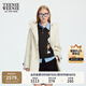 Teenie Weenie小熊女裝毛呢外套2025秋季新款學(xué)院風(fēng)連帽牛角扣大衣 象牙白 S