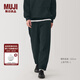 無(wú)印良品（MUJI）男式 毛圈棉 褲子 休閑褲 長(cháng)褲秋季 衛褲 運動(dòng)褲 AB1NRA4A 黑色 M (170/80A)