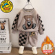 G.duck女童春秋套裝2025新品兒童洋氣韓版運動(dòng)裝寶寶時(shí)髦加絨衛衣兩件套 卡其色圓領(lǐng)款 加絨 120 cm