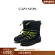 COZY STEPS可至女士冬季羊皮毛一體雪地靴防寒保暖防滑中筒防滑系帶靴 曜石黑+青蘋果綠 38