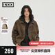 英克斯（inxx）ALLPICK 潮牌復(fù)古美拉德擦色風(fēng)皮棉服男女同款港風(fēng)機(jī)車(chē)服夾克 咖啡色 S