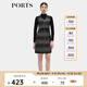 PORTS寶姿女裝秋冬新品中長(cháng)連衣裙YLL9D004PFQ004 黑色混色 M (6)