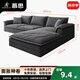 DeRUCCI HOME慕思極簡(jiǎn)輕奢磨砂絨免洗布藝沙發(fā)客廳現代簡(jiǎn)約乳膠網(wǎng)紅大坐深雙人+貴妃(2.8米)[寬度1.2米]乳膠顆?？頪Q彈坐感]70%選擇