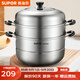 蘇泊爾（SUPOR）蒸鍋304不銹鋼籠雙層復底大容量蒸魚(yú)鍋具燃氣電磁爐通用 SZ26C1【拍4口整箱發(fā)】 2層 26cm