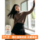 晚白【專(zhuān)享】【100%羊毛】流行穿搭紅色毛衣洋氣內搭打底高領(lǐng)針織衫女 咖色 L