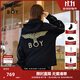 BOY LONDON【黃金法則】男女同款外套刺繡連帽休閑衛衣開(kāi)衫N06901 黑色 XS