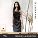 ELLASSAY歌力思經(jīng)典赫本風(fēng)小黑裙夏新款側(cè)開叉修身顯瘦吊帶連衣裙女Y029 經(jīng)典黑 L