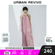 UR七夕2025夏季新款女休閑波嬉風(fēng)碎花超寬松吊帶連衣裙UWH750032 玫粉印花 (偏寬松) S (XS-S)