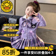 G.DUCKKIDS女童春裝2024新款學(xué)院風(fēng)春秋兒童jk套裝小女孩庫洛米衣服裙子整套 庫洛米開(kāi)衫三件套 130 建議120-130cm7-8歲