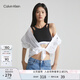 Calvin Klein內衣【七夕禮物摩登引力帶】女士ck無鋼圈背心一體式文胸QF7200AD UB1-太空黑 S