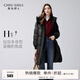 秋水伊人保暖中長款連帽羽絨服冬季新款女裝高級(jí)洋氣外套 黑色 M