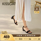 KISSCAT接吻貓2025年夏季舒適通勤百搭圓頭一字帶涼鞋KA65307-11 黑色 39