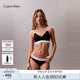 Calvin Klein內衣【摩登引力帶】女士舒適ck無(wú)鋼圈軟支撐海邊提花肩帶美背文胸 UB1-太空黑 S 推薦70A-75A