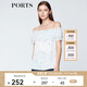 PORTS寶姿新品商場(chǎng)同款女裝甜美一字肩上衣SN8B013HPT007 白色 M (6)