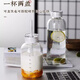 家の物語(yǔ)（KATEI STORY）日本雙蓋玻璃杯高顏值水杯女咖啡豆漿果汁杯子便攜吸管牛奶杯刻度 【雙蓋+吸管】 350ml 1只