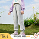 茵曼（INMAN）女童運動(dòng)休閑褲兒童寬松衛褲2025春冬款中大童蕾絲褲邊女孩褲子潮 春款-花灰色 130