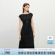 范思藍(lán)恩一字領(lǐng)無(wú)袖連衣裙女夏季2025新款設(shè)計(jì)感收腰中長(zhǎng)裙2234 黑色 M