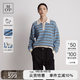 Marc O'Polo/MOP 25初秋新款羊毛混紡顯瘦撞色條紋polo領(lǐng)毛衣針織衫女士上衣 藍(lán)色S68 XS