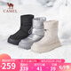 駱駝（CAMEL）雪地靴女簡(jiǎn)約厚底束帶中筒保暖靴 L23W577074 銀灰 38 