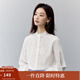 茵曼（INMAN）純棉法式通勤花邊立領(lǐng)襯衫女2025春季氣質(zhì)高級感時(shí)尚長(cháng)袖襯衣 珍珠白 L