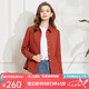 經(jīng)典故事（JANE STORY）簡(jiǎn)約夾棉風(fēng)衣女秋冬2024新款時(shí)髦基礎(chǔ)款休閑氣質(zhì)高端棉衣夾克外套 磚紅色 M