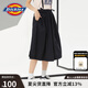 dickies半身裙女 純色學(xué)院風(fēng)a字中吊帶長(cháng)裙 DK010196 黑色 L （28）