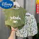迪士尼（Disney）韓國男童背心套裝薄款洋氣寶寶夏裝衣服兒童酷帥無(wú)袖夏季童裝短褲 綠色套裝 100