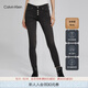 Calvin Klein Jeans秋季女士休閑合體鉚釘排扣毛邊彈力洗水牛仔褲J220551 1BY-牛仔黑 27