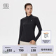 KOLON SPORT/可隆半拉鏈長(zhǎng)袖T恤 女子戶外登山S-FUNCTIONAL吸濕速干內(nèi)搭 LKZT5SN064-BK 黑色 L 170/92A