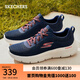 斯凱奇（Skechers）女鞋中老健步鞋休閑運(yùn)動(dòng)透氣跑步散步軟底網(wǎng)面鞋124952 海軍藍(lán)色/珊瑚色/NVCL 38.5