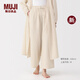無(wú)印良品（MUJI）女式 柔軟紗織 長(zhǎng)褲 女士睡褲家居褲子 可外穿25年秋季 FD1M3A5A 象牙色 M （160/66A）