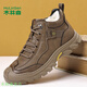 木林森羊毛雪地靴男冬季北方加絨加厚保暖棉鞋耐磨防滑高幫休閑鞋子短靴 卡其 42