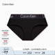 Calvin Klein內衣女士提花腰邊ck莫代爾混紡防夾臀半包臀三角內褲女QP1057A UB1-深黑色 1條 M