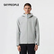 SKYPEOPLE天空人 男士 Gridfleece? 復合抓絨連帽夾克 大理石灰 XL