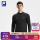 FILA 斐樂(lè )官方男子針織長(cháng)袖上衣2025冬季健身運動(dòng)加絨基礎長(cháng)T