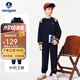 NAVIGARE意大利小帆船童裝兒童套裝男童外套褲子兩件裝中大童運動(dòng)衣服春季 字母織帶船深藍 150