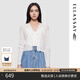 歌力思（ELLASSAY）2025春夏新款時尚簡約風優(yōu)雅百搭系V領短款針織衫女EWD361M02500 純凈白 S