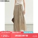 COCOBELLA新國風(fēng)古法染色半身裙25夏不規則綁帶長(cháng)裙HS3031 奶茶 L