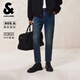 杰克·瓊斯（JACK&JONES）25年男裝秋季牛仔褲男905錐形水洗九分褲微彈休閑褲子四季恒溫 A14深牛仔藍 32 175 W32