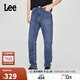 Lee25秋冬新品舒適中腰錐形五袋款中藍色男牛仔褲 中藍色 31