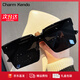 Charm Kendo墨鏡男2025新款夏季防曬偏光太陽鏡女防紫外線生日禮物送男友 亮黑色 實(shí)用高級(jí)感送男朋友老公