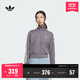 adidas復古風(fēng)針織休閑運動(dòng)立領(lǐng)夾克外套女秋季阿迪達斯官方三葉草   影跡灰（推薦選大一碼）   L