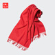 優(yōu)衣庫女裝羊絨圍巾479255 14 瑪瑙紅色 均碼(176 × 33 cm)