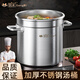 鋼米圓桶304不銹鋼桶帶蓋商用湯桶鹵鵝桶燉鍋燒水大容量加厚家用湯鍋 【特厚款】高50 鉚釘耳-寬 50cm