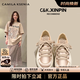 CAMILA KSENIA板鞋女2025新款夏季絲綢鞋面厚底增高鞋子百搭休閑品牌 香檳色（絲綢） 37