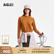 AIGLE【25年秋季新品】艾高搖粒絨半拉抓絨衣女士戶外保暖外套運動長袖 BS831摩卡棕黃 38