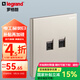 羅格朗（LEGRAND）開關插座面板 逸景系列米蘭金色家用86型清單報價 電話+超五類網(wǎng)絡 插座