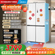 美的（Midea）571純平全嵌十字對開(kāi)四開(kāi)門(mén)一級能效風(fēng)冷無(wú)霜底部散熱大容量家用電冰箱BCD-571WUSPZM(E)國家補貼