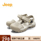 Jeep吉普運動輕便沙灘涼鞋女夏季款網(wǎng)面外穿厚底包 灰色 38