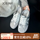 卓詩尼復(fù)古小眾德訓(xùn)鞋女款夏季2025新款軟底時(shí)尚單鞋小白鞋女 銀色 38